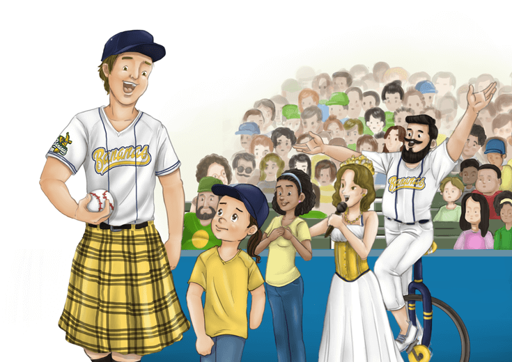 A girl with a limb difference throwing the first pitch at a baseball game.