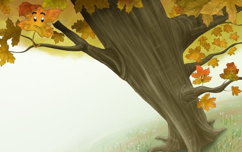 An orange maple leaf during the fall season.