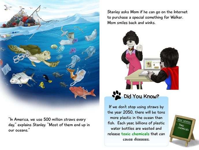 Learning about ocean conservation from Stanley.