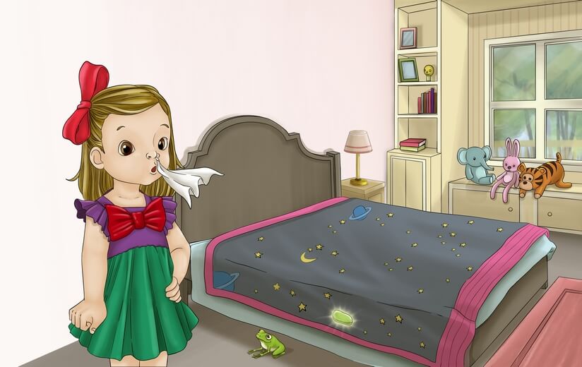 A girl picking out a strange-looking ensemble from her wardrobe.