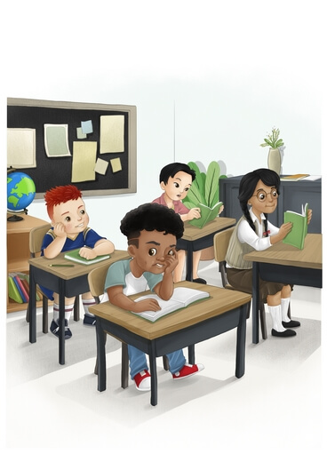 A boy unable to focus due to an upcoming important test.