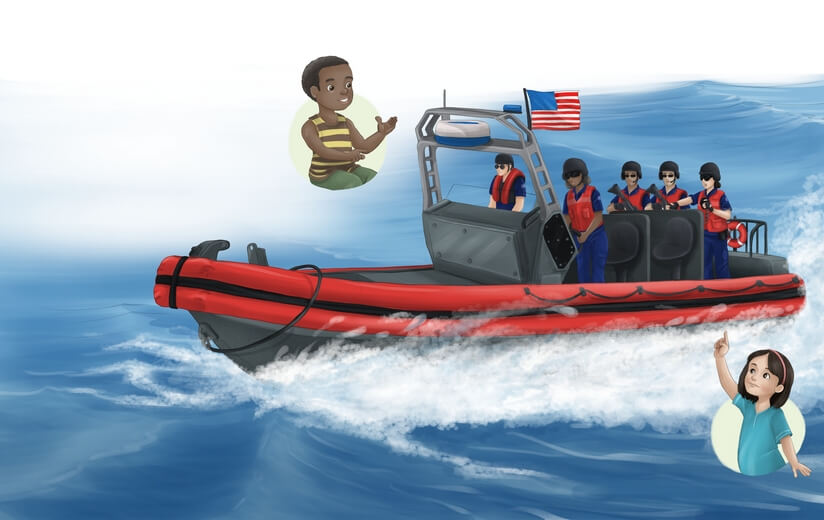 Children of navy moms sharing stories about their mothers' jobs.