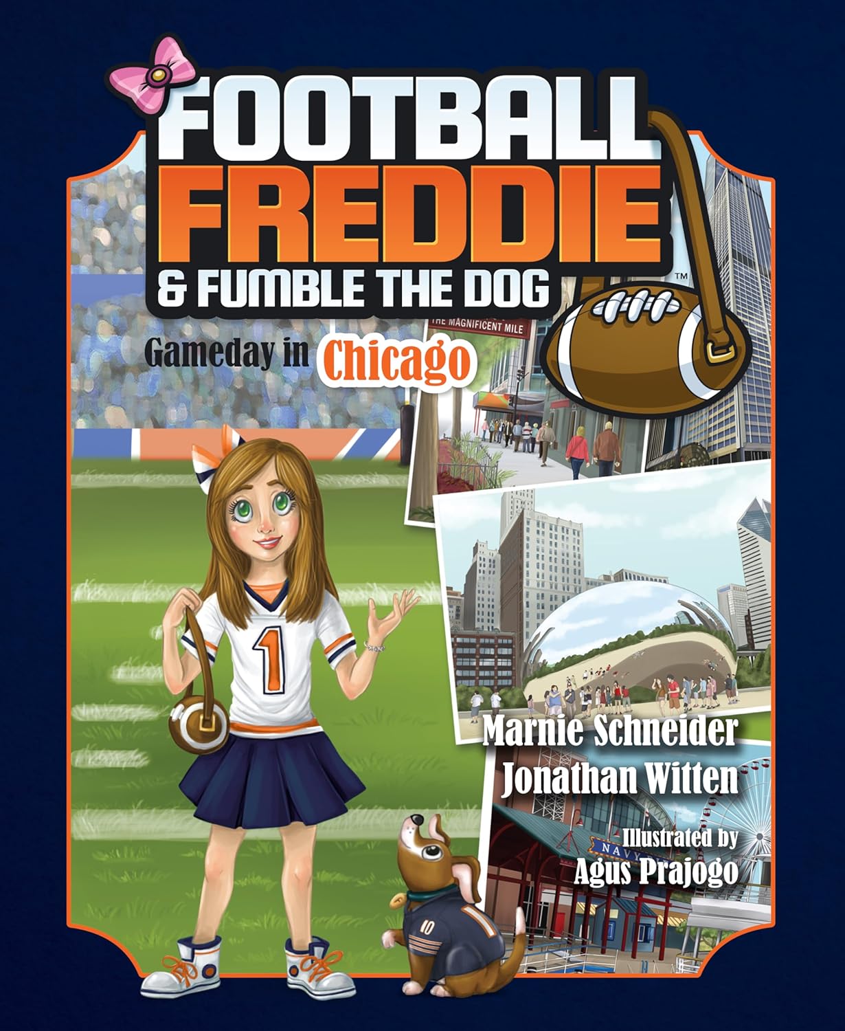 Cover of Football Freddie and Fumble the Dog in Chicago children's book.