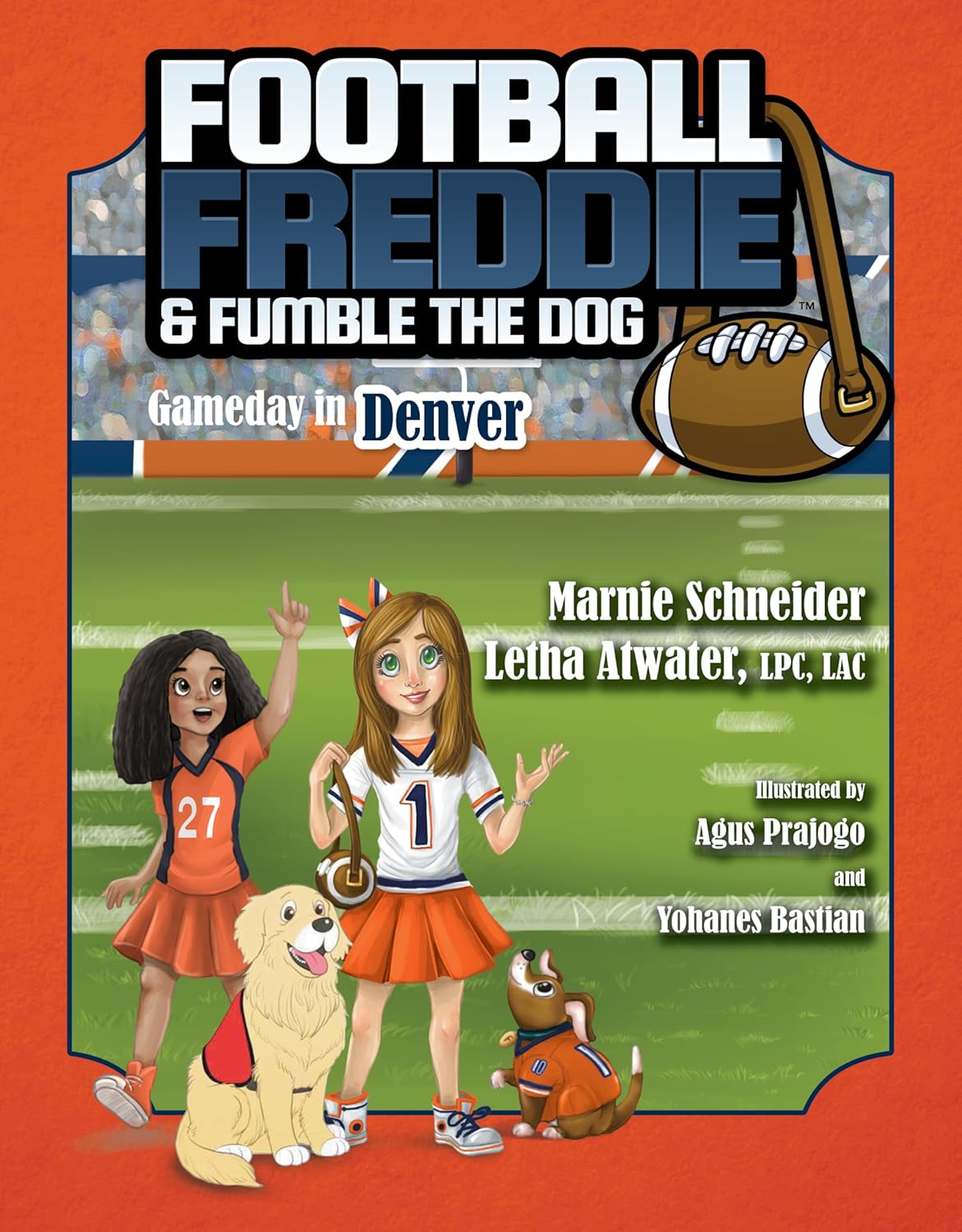 Cover of Football Freddie and Fumble in Denver childrens' book.