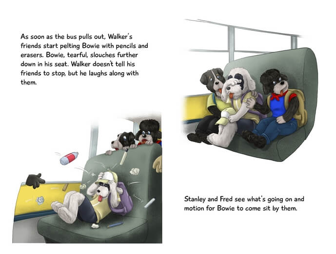 Students intervening to protect his friend from bullying.