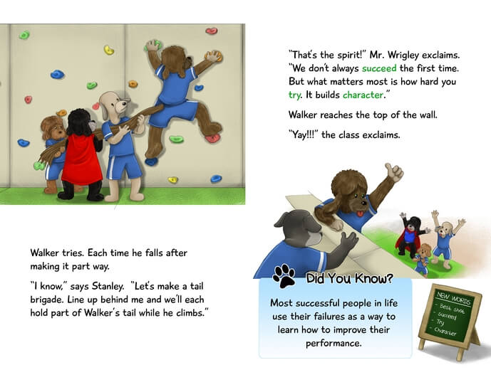 Students being taught resilience, overcoming failure to try again.