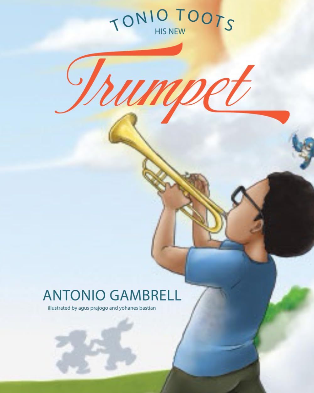 Cover of Tonio Toots His New Trumpet children's book.