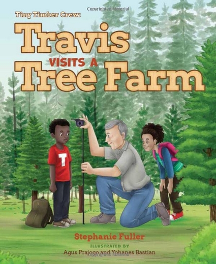 Cover of Travis Visits a Tree Farm children's book.