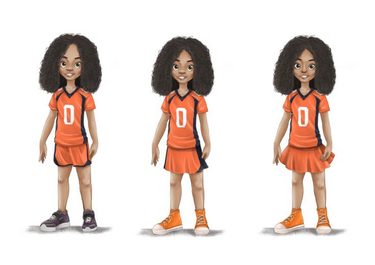 Early character explorations — adjusting Lee's outfit to match author's expectations