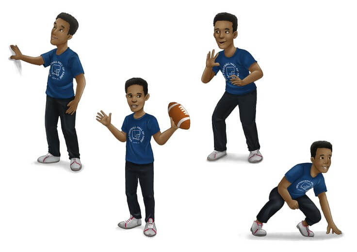 Character sheet of Fritz, Freddie’s friend, featuring various poses and emotional expressions to help maintain consistency throughout the book.