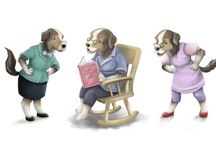 Henry’s teacher is another anthropomorphic character designed to convey a wide range of emotional expressions throughout the story.