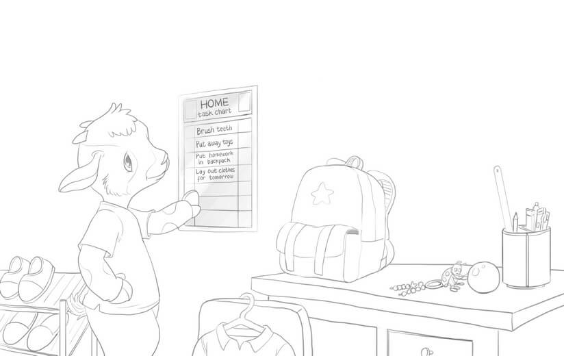 The final line art includes carefully crafted details that encourage young readers to linger on the page, exploring and savoring each discovery.