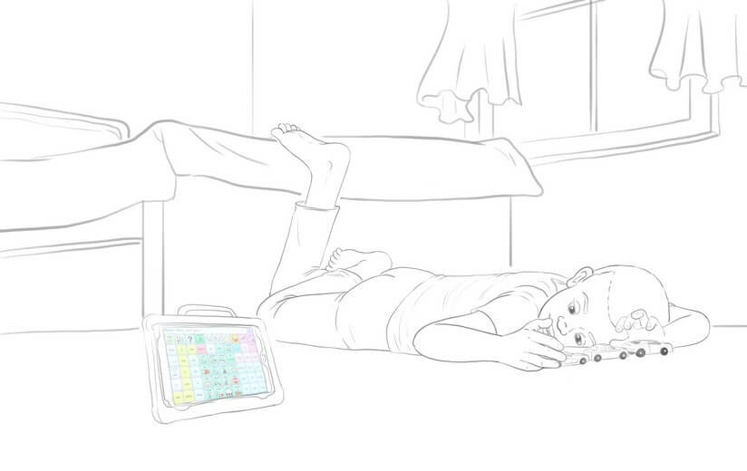 Given the unique nature of the story, in which the main protagonist is diagnosed with autism spectrum disorder, this rough sketch was included in the proposal to the author to demonstrate understanding of the theme.
