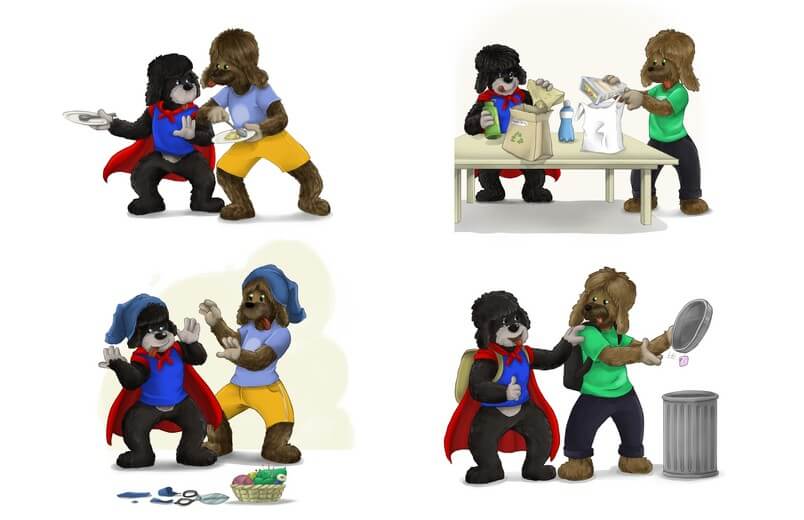 Character sheets for Stanley and Walker were created to maintain consistency not only throughout the first book, but across the entire series.