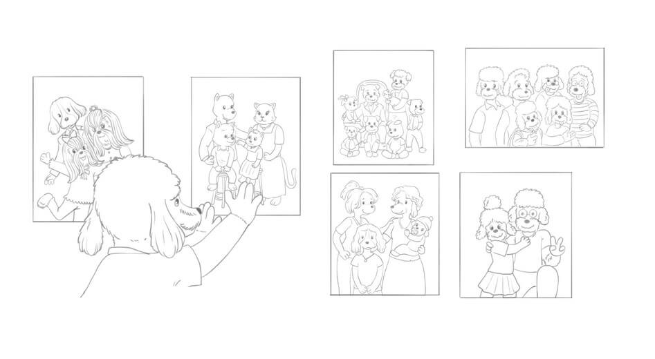 Approved line art incorporating subtle but important details to fully convey the message to readers.