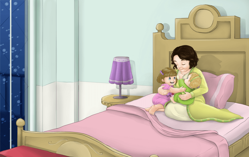 Final colored spread completed to the author-approved palette, ready for layout and print.
