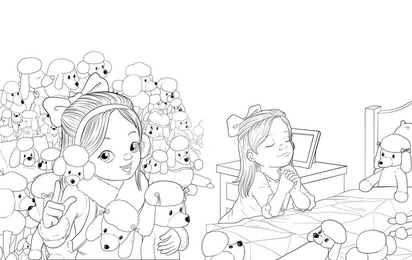 Clean line art incorporating the author's feedback, submitted for a second approval before color begins.