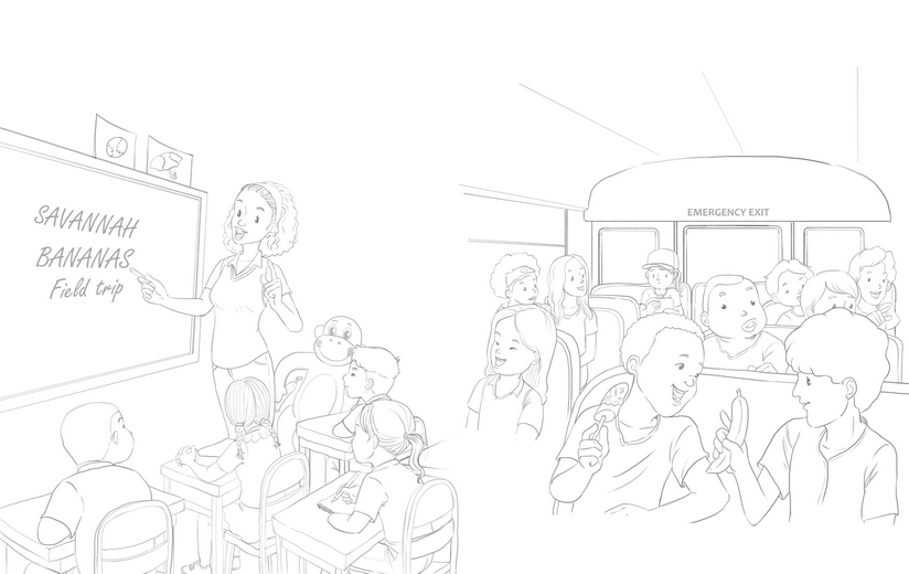 Clean line art incorporating the author's feedback, submitted for a second approval before color begins.