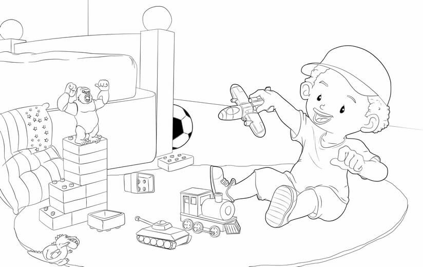 Clean line art incorporating the author's feedback, submitted for a second approval before color begins.