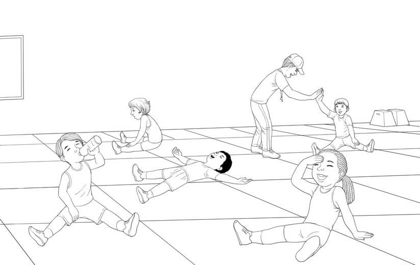 Clean line art incorporating the author's feedback, submitted for a second approval before color begins.