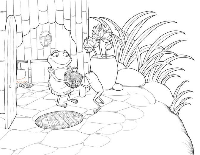 Clean line art incorporating the author's feedback, submitted for a second approval before color begins.