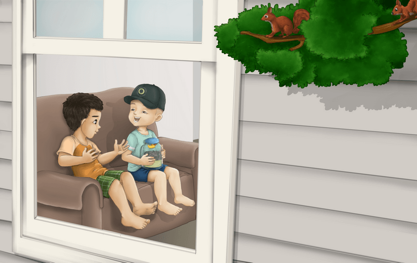 Final colored spread completed to the author-approved palette, ready for layout and print.