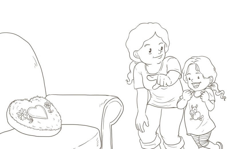 Clean line art incorporating the author's feedback, submitted for a second approval before color begins.