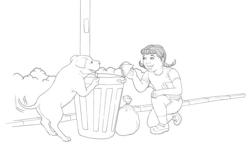 Clean line art incorporating the author's feedback, submitted for a second approval before color begins.